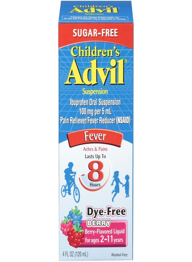 Advil Children's Suspension Sugar Free, Dye Free, Berry 4 oz ( Pack of 3) - Image 1